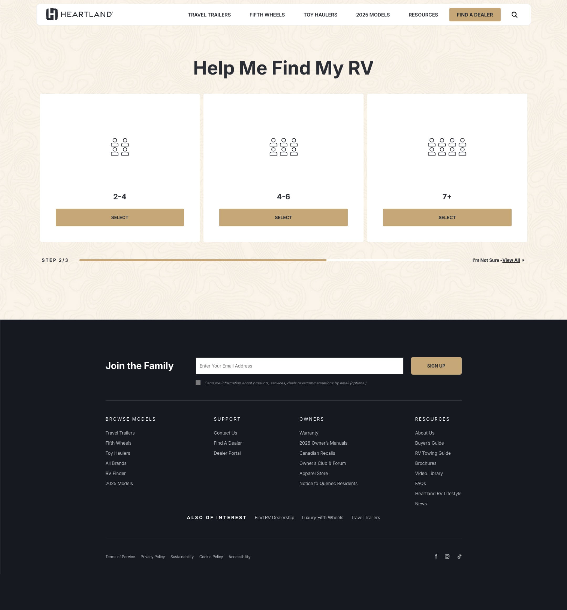 RV selector filters